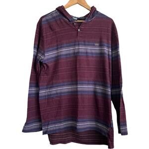 Vans Striped Hooded Shirt Men's Large Hippie Casual Surf Southwestern